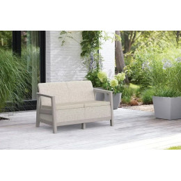 Диван для саду та тераси Keter Scandi Linea 2 Seater Sofa, бежевий/світло-бежевий
