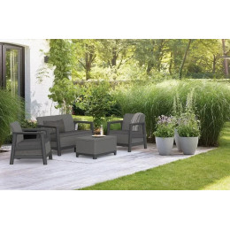 Набір пластикових меблів для саду Keter Scandi Linea 2 Seater Set, графіт/сірий