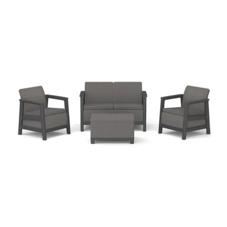 Набір пластикових меблів для саду Keter Scandi Linea 2 Seater Set, графіт/сірий7