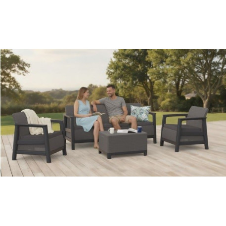 Диван для саду та тераси Keter Scandi Linea 3 Seater Sofa, графіт/сірий3
