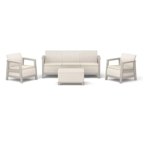 Набір пластикових меблів для саду Keter Scandi Linea III Seater Set, бежевий/світло-бежевий1