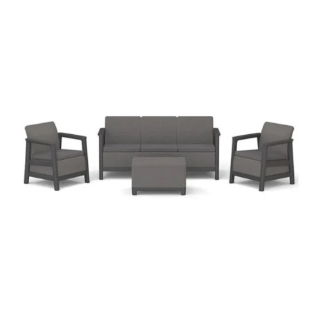 Набір пластикових меблів для саду Keter Scandi Linea III Seater Set, графіт/сірий1