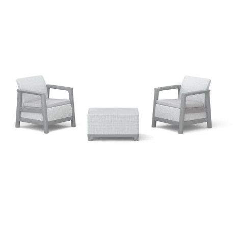 Набір пластикових меблів для саду та балкона Keter Scandi Linea Balcony Set сірий/світло-сірий3