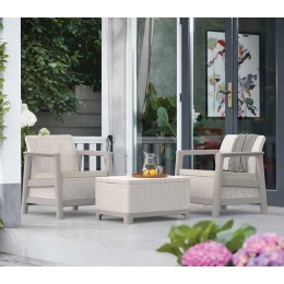 Набір пластикових меблів для саду та балкона Keter Scandi Linea Balcony Set бежевий/світло-бежевий
