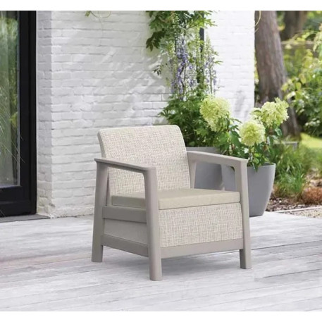 Набір пластикових меблів для саду та балкона Keter Scandi Linea Balcony Set бежевий/світло-бежевий1