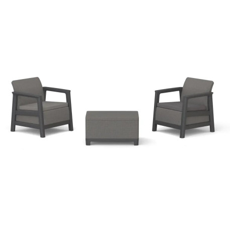 Набір пластикових меблів для саду та балкона Keter Scandi Linea Balcony Set графіт/сірий5