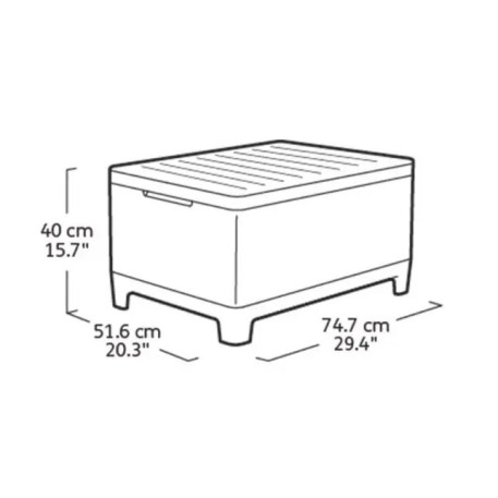 Садовий стіл-скриня Keter Scandi Storage Table бежевий3
