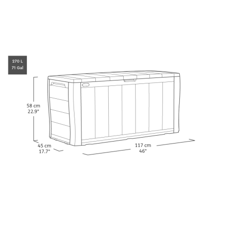 Садовий ящик KETER SHERWOOD STORAGE BOX 270л Коричневий5