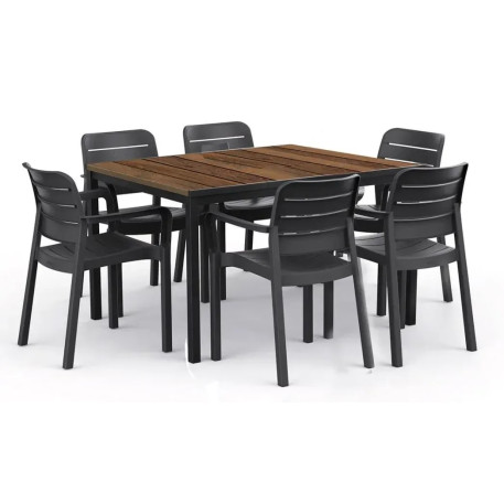 Пластиковий садовий стіл Keter Signature Porto 160, горіх3