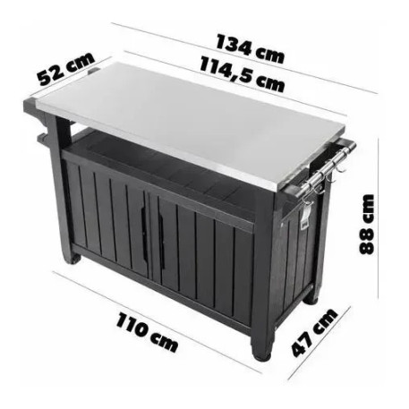 Садовий стіл для барбекю KETER UNITY XL 207л Ясен3