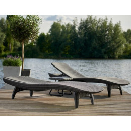 Комплект пластикових шезлонгів Keter Pacific Set 2шт. + Столик Капучіно