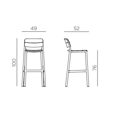 Барний стілець NARDI Cassia Stool Cappuccino1