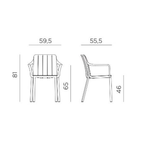 Стілець NARDI Tiberina Armchair Antracite6