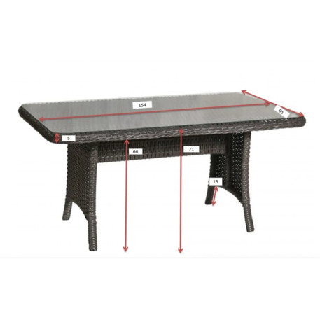 Стіл із ротанга Амелія Тобако1