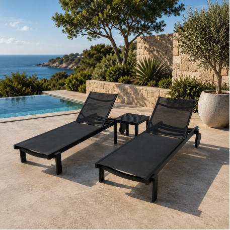 Комплект з 2 шезлонгів Siesta Casablanca +  Стіл Siesta Ocean Side Table - Black5
