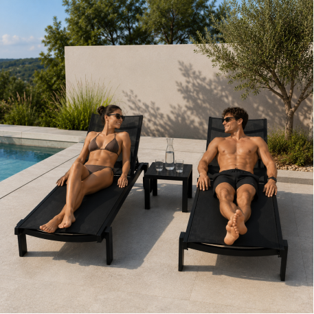 Комплект з 2 шезлонгів Siesta Casablanca +  Стіл Siesta Ocean Side Table - Black8