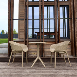Комплект 2 стільця Siesta Sky Pro + стіл круглий Siesta Sky Folding Table Ø60 Taupe
