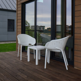Комплект 2 стільця Siesta Sky Pro + стіл Siesta Ocean Side Table White