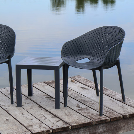 Комплект 2 стільця Siesta Sky Pro + стіл Siesta Ocean Side Table Dark Grey1