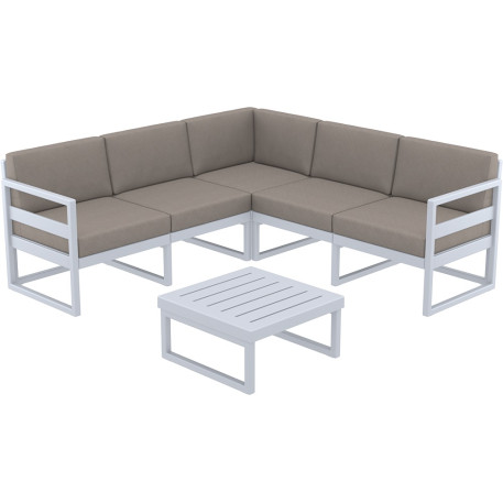 Комплект меблів для тераси Siesta Mykonos Lounge Corner Set Gray Сірий3