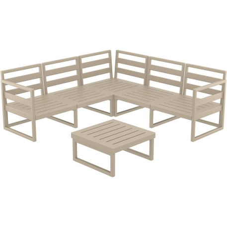 Комплект меблів для тераси Siesta Mykonos Lounge Corner Set Taupe Бежевий5
