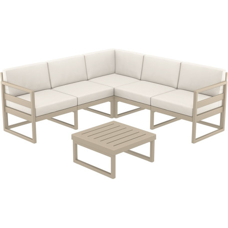Комплект меблів для тераси Siesta Mykonos Lounge Corner Set Taupe Бежевий1