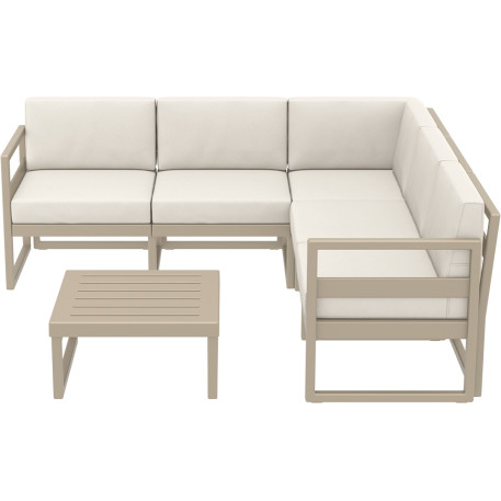 Комплект меблів для тераси Siesta Mykonos Lounge Corner Set Taupe Бежевий2