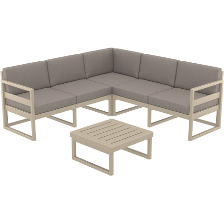 Комплект меблів для тераси Siesta Mykonos Lounge Corner Set Taupe Бежевий3