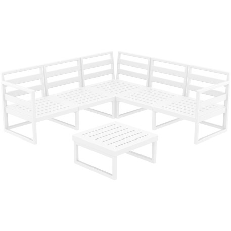 Комплект меблів для тераси Siesta Mykonos Lounge Corner Set White Білий6