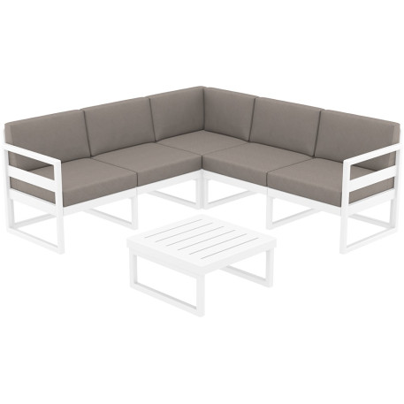 Комплект меблів для тераси Siesta Mykonos Lounge Corner Set White Білий1