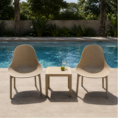Комплект 2 стула Siesta Sky Lounge + стол Siesta Ocean Side Table Taupe2
