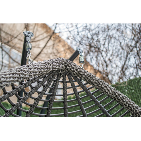 Підвісне крісло кокон Дабл Смугастий Преміум Сірий4