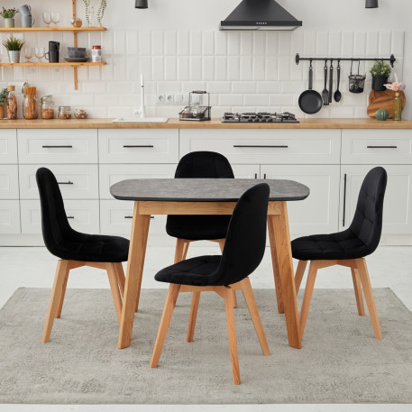Комплект кухонних меблів Onto Вінцензо 100 мармур чорний стіл + 4 Стільці Bora1