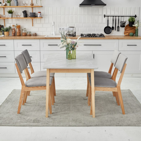 Кухонний стіл обідній розкладний Onto Леонардо 120-160 Мармур сірий9